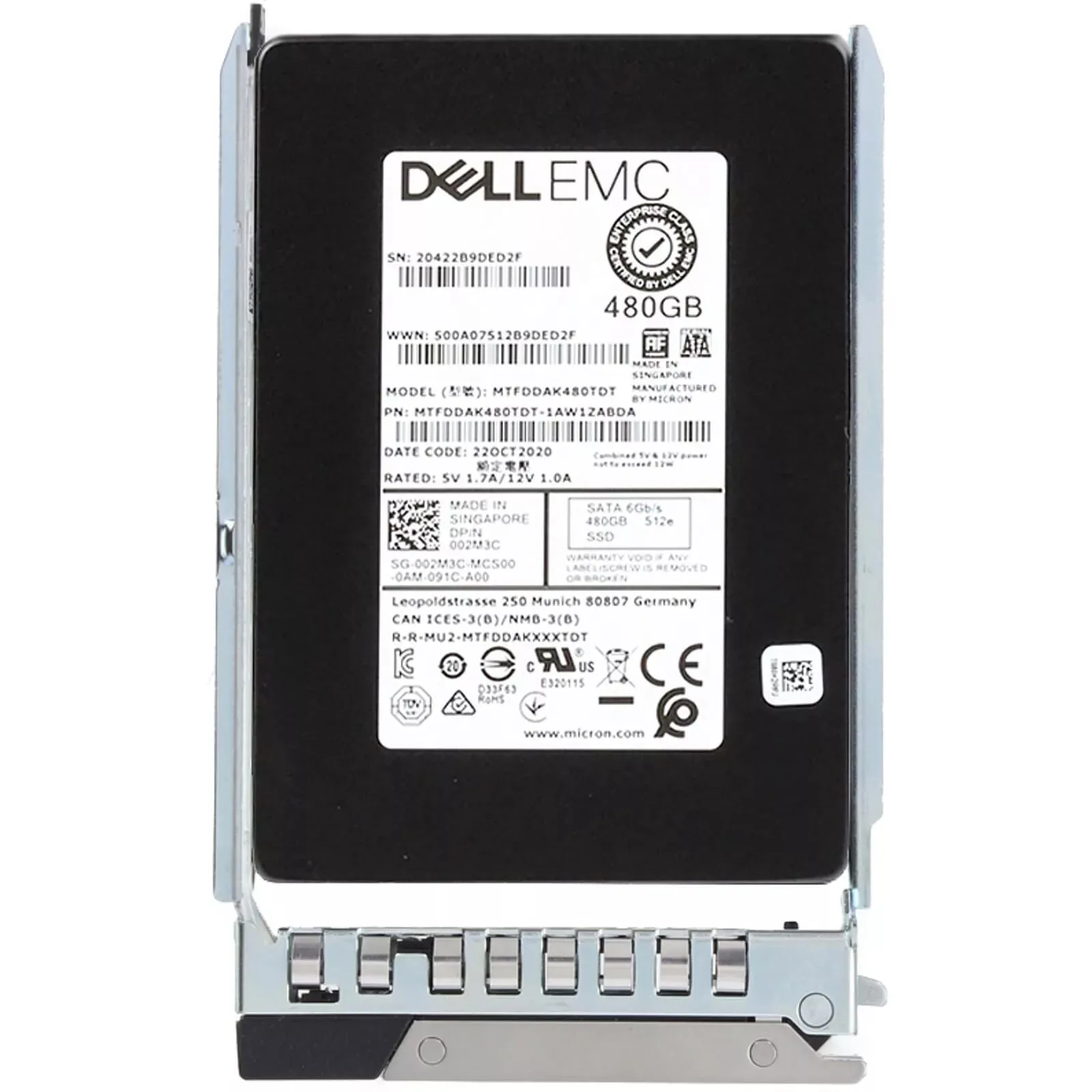 Dell EMC 480GB SATA 6GB/s SFF 2.5" | P/N: 002M3C